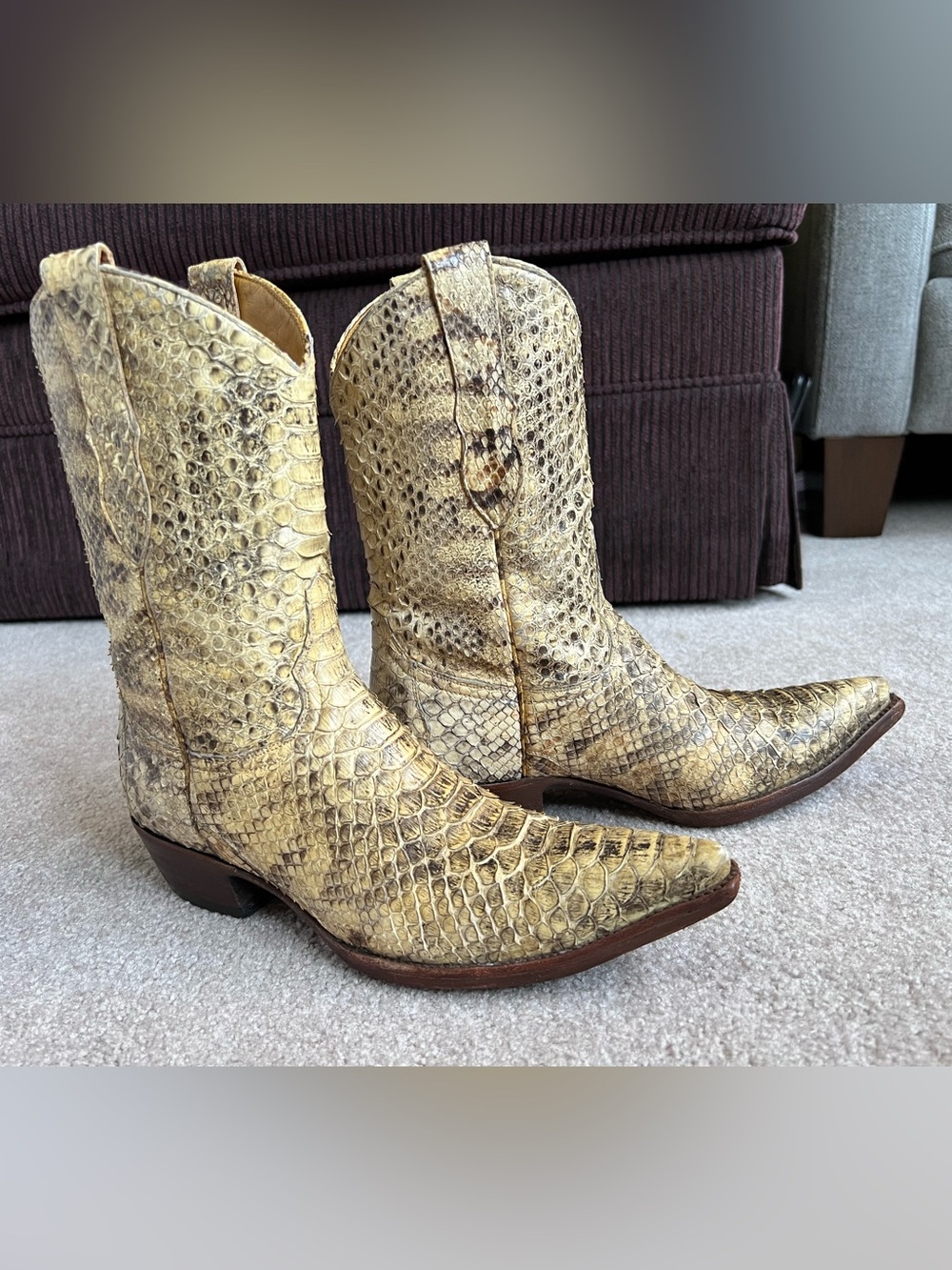 Rare Old gringo 7 B snakeskin python exotic western cowboy boots